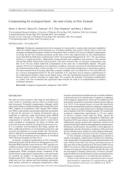 Compensating for ecological harm &ndash; the state of play in New Zealand