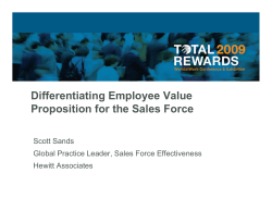 Differentiating Employee Value Proposition for the Sales Force