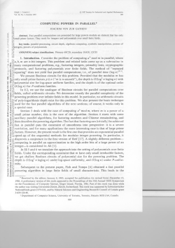 JO G (1987). Computing po wers in parallel. SIAM Journal on