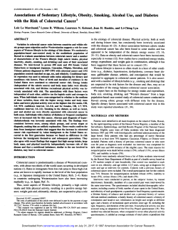 Associations of Sedentary Lifestyle, Obesity, Smoking, Alcohol Use