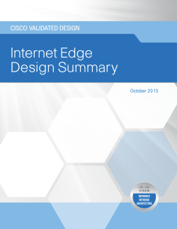 Internet Edge Design Summary October 2015