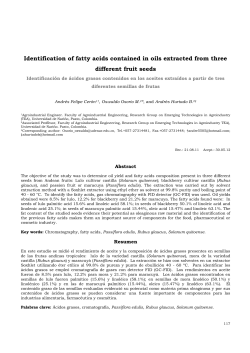 Identification of fatty acids contained in oils extracted from three