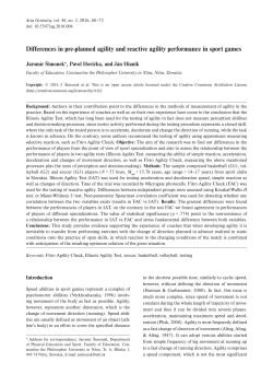Differences in pre-planned agility and reactive agility