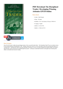 PDF The Disciplined Trader: Developing