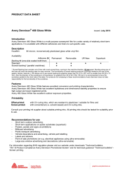 Data Sheet - Avery Dennison&reg; 400 Gloss White