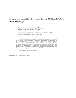 Scenario-Generation Methods for an Optimal Public Debt Strategy