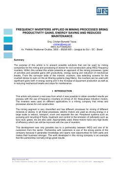 Frequency Inverters applied in mining processes bring