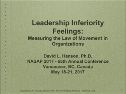 Leadership Inferiority Feelings - North American Society of Adlerian