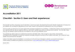 Section 3 audit checklist - South Western Federation of Museums
