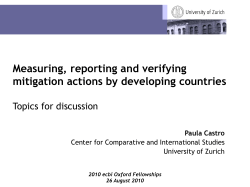 Measuring, Reporting and Verifying Mitigation Actions by