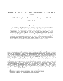 Networks in Conflict: Theory and Evidence from the Great War of Africa