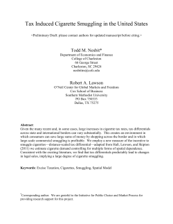 An Analysis of Tax-Induced Cigarette Smuggling in America
