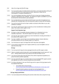 Labelling of Organic Products