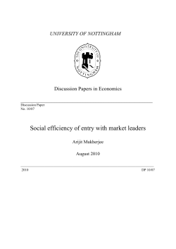 Social efficiency of entry with market leaders