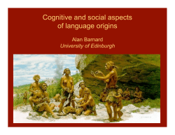 Cognitive and social aspects of language origins