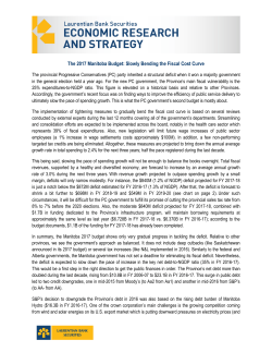 The 2017 Manitoba Budget: Slowly Bending the Fiscal Cost Curve