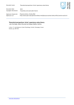 Eccles` expectancy-value theory