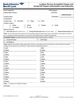 Lockbox Service Acceptable Payees and Accept All Payees