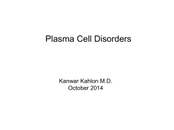 Subtypes of Plasma Cell Disorders