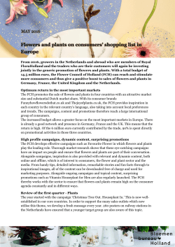 Flowers and plants on consumers` shopping list in