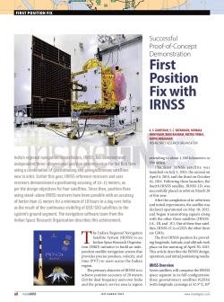 First Position Fix with IRNSS
