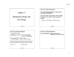 Spontaneity, Entropy, and Free Energy Chapter 17