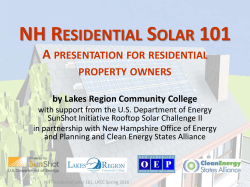 NH Residential Solar 101 - Lakes Region Community College