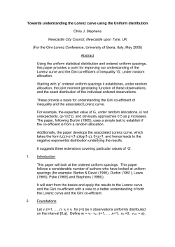 Towards understanding the Lorenz curve using the Uniform