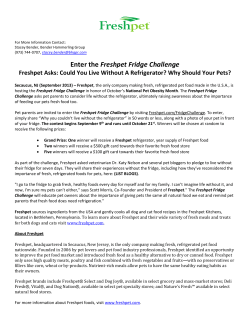 09.01.2013 &ndash; Enter the Freshpet Fridge Challenge
