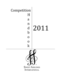 Competition H andbook - Sweet Adelines International