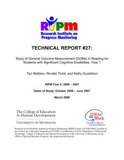 technical report #27 - Research Institute on Progress Monitoring