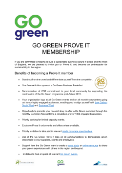 Go Green Prove It Application 2016