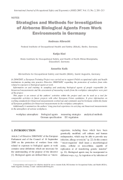 Strategies and Methods for Investigation of Airborne Biological