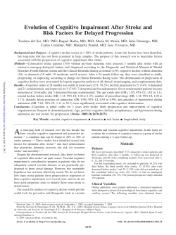 Evolution of Cognitive Impairment After Stroke and Risk Factors for