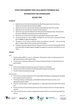 Round Two SCA Guidelines