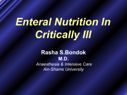 Enteral Nutrition - Ain Shams University