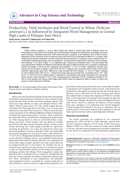 Productivity, Yield Attributes and Weed Control in Wheat (Triticum