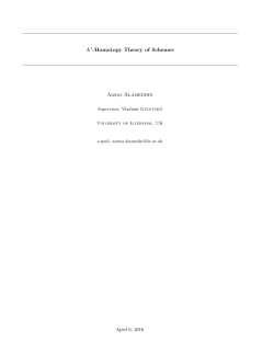 A1-Homotopy Theory of Schemes Anwar Alameddin