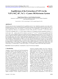 Equilibrium of the Extraction of V(IV)