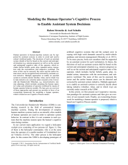 Modeling the Human Operator`s Cognitive Process to