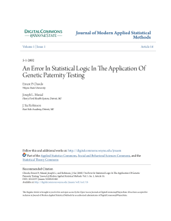 An Error In Statistical Logic In The Application Of Genetic Paternity
