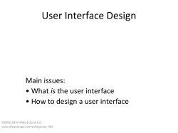 Chapter 16: User Interface Design