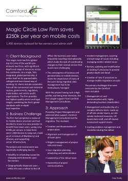 Magic Circle Law Firm saves &pound;250k per year on mobile costs