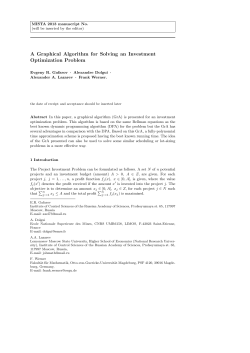 A Graphical Algorithm for Solving an Investment Optimization Problem