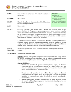 Use of Cellular Telephones and Other Electronic