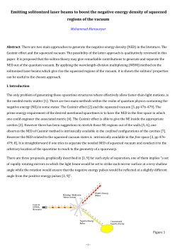 Emitting solitonized laser beams to boost the negative energy