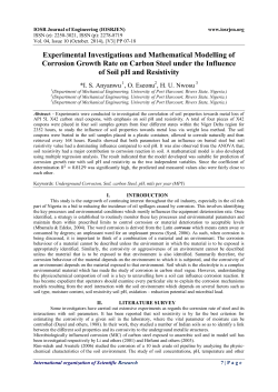 Experimental Investigations and Mathematical Modelling - IOSR-JEN