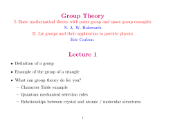 Group Theory Lecture 1
