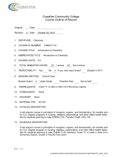 CHEM_C110_Outline Intro to Chemistry