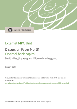 External MPC Unit Discussion Paper No. 31 Optimal bank capital